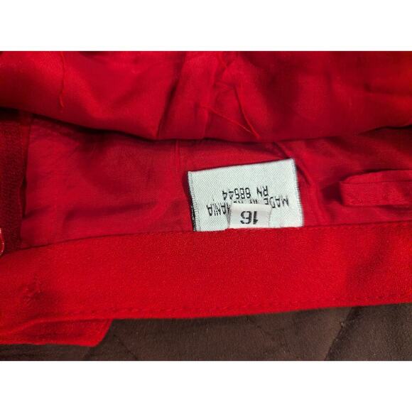 Women's classic red midi-length pencil skirt size 16 - Picture 2 of 5